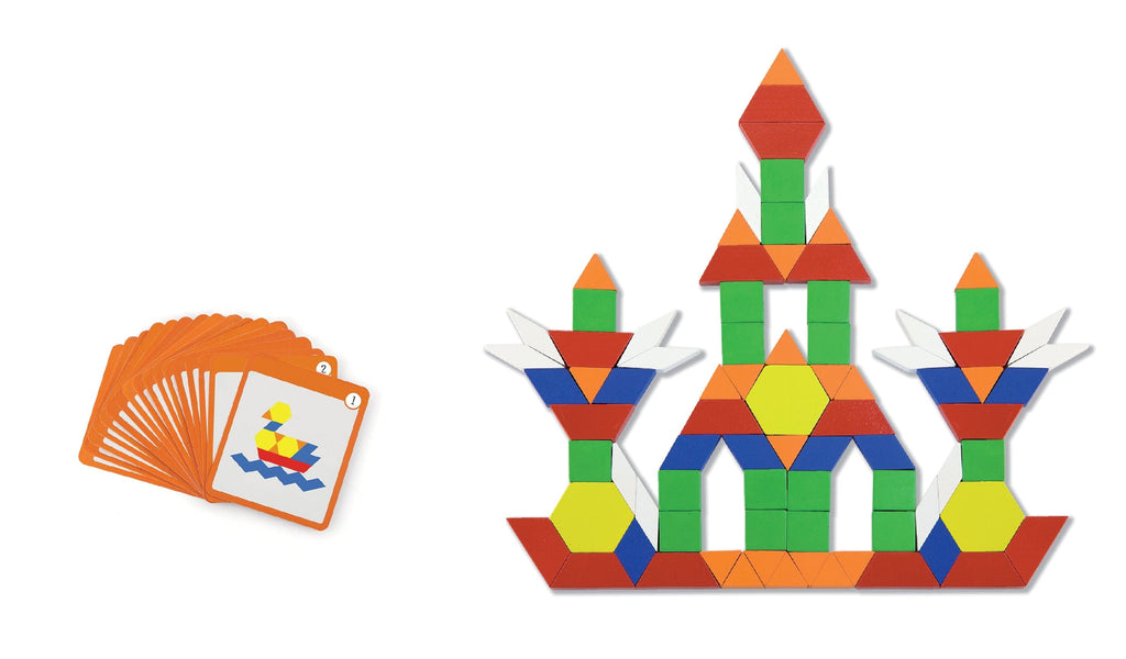 Drewniana Mozaika Geometryczna Viga Toys Układanka Logiczna Klocki 102 el - Fairy Kitten Mänguasjapood