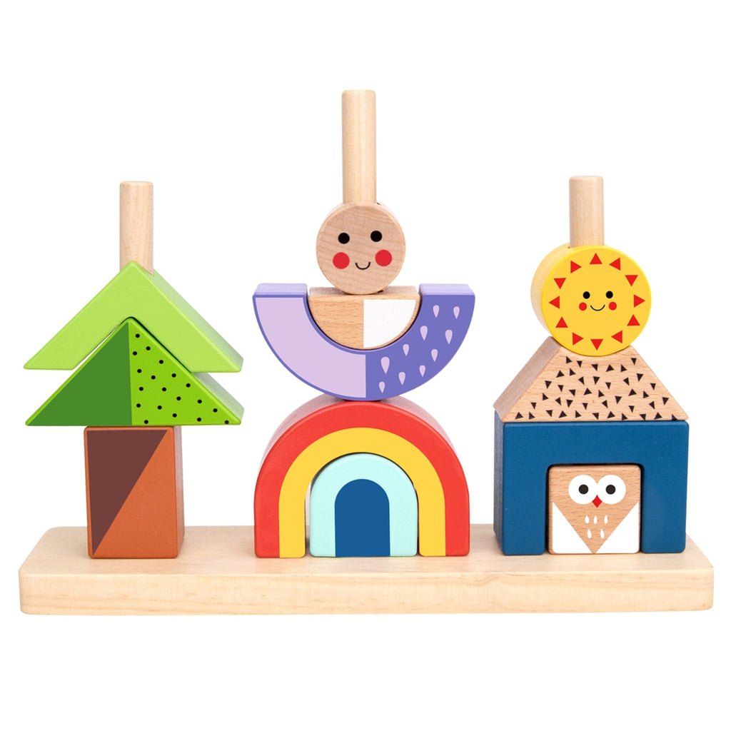 TOOKY TOY Drewniany Sorter Las Książeczka Trzy Patyczki na Podstawce - Fairy Kitten Mänguasjapood