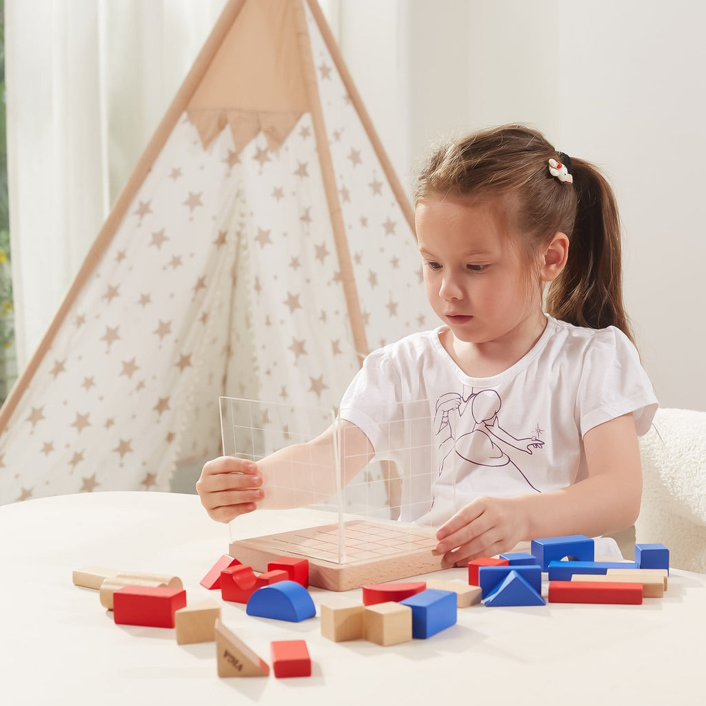 Viga Drewniana Gra Budowanie Klocki 3D Montessori - Fairy Kitten Mänguasjapood